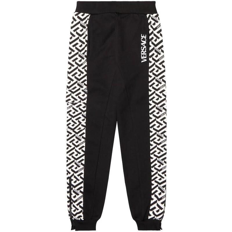 Versace Kids La Greca cotton jersey sweatpants