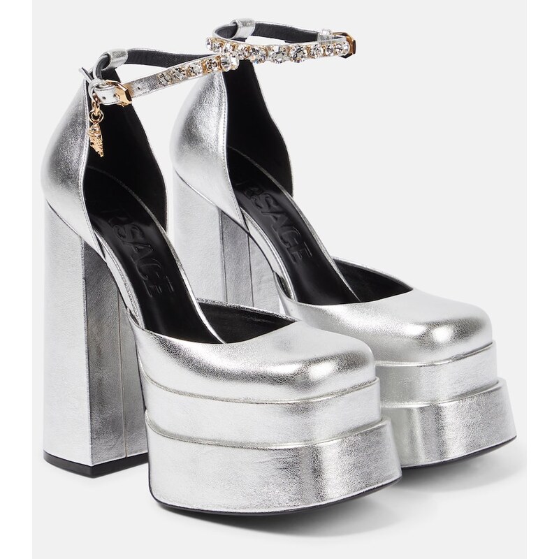Versace Medusa Aevitas leather platform pumps