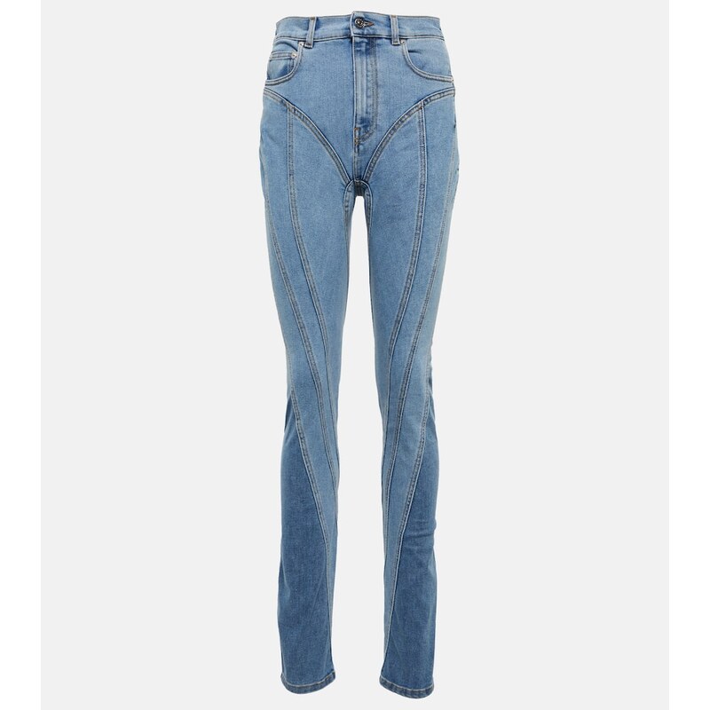 Mugler Seam-detail high-rise skinny jeans