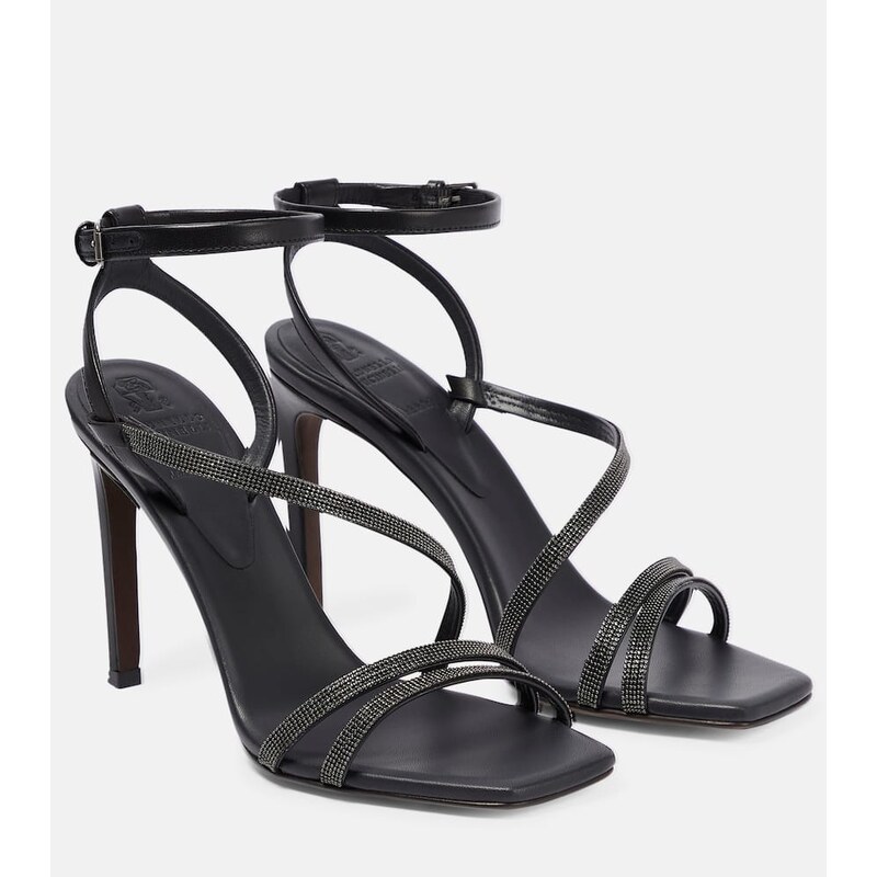 Brunello Cucinelli Embellished leather sandals