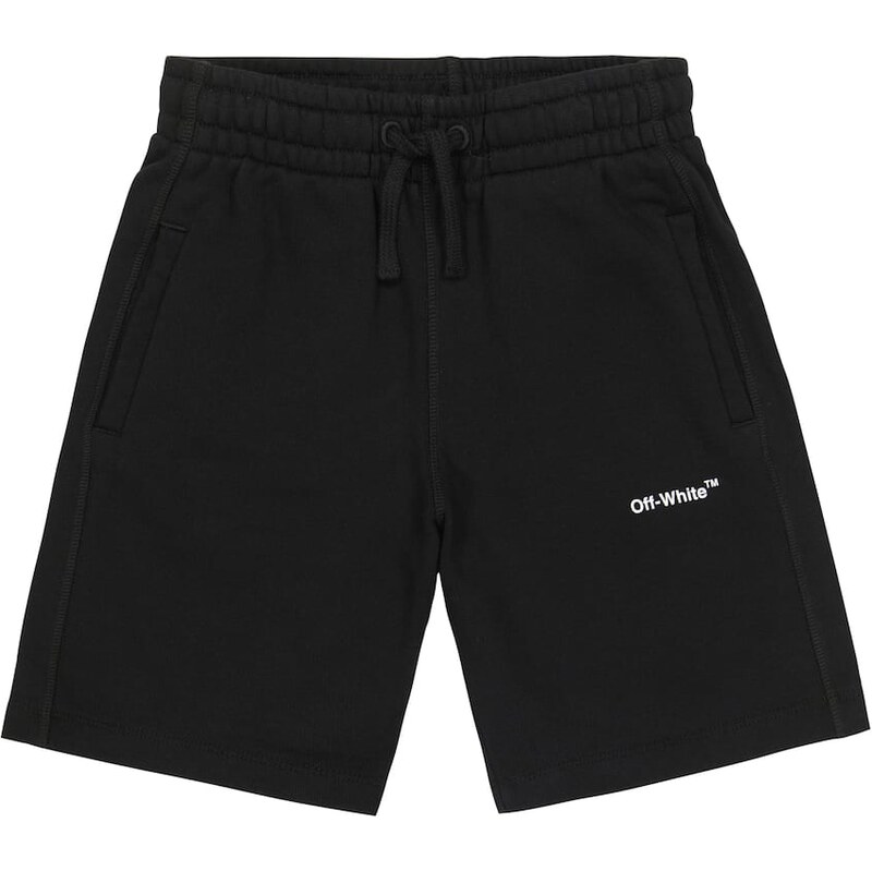 Off-White Kids Logo cotton jersey track shorts