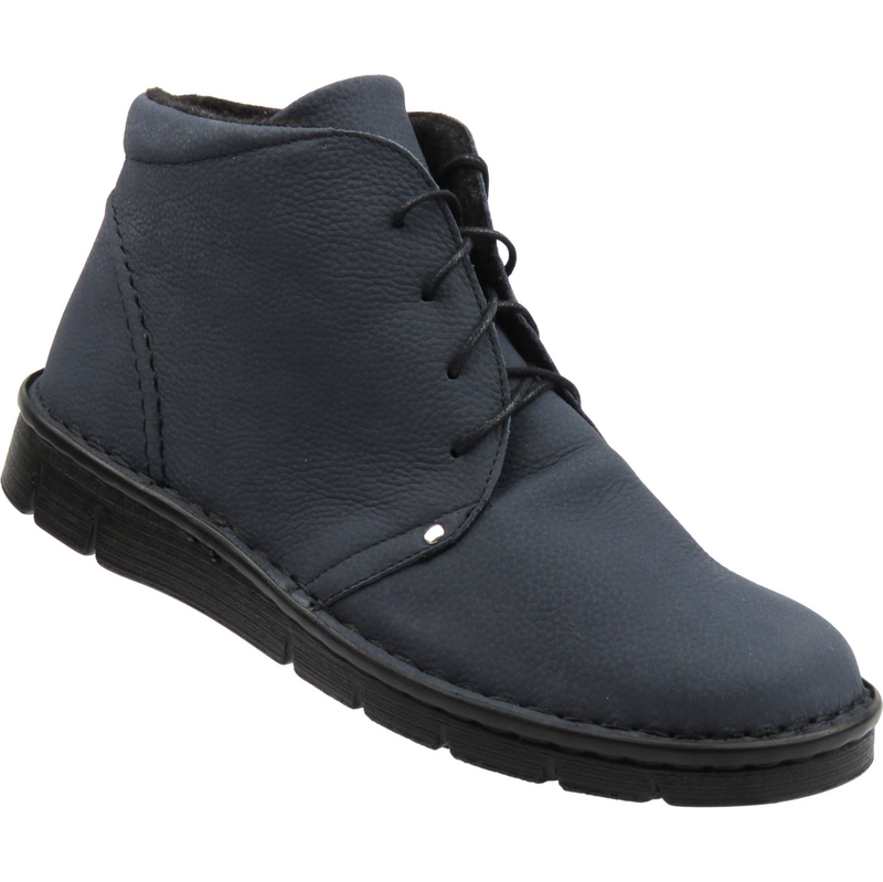Dámské barefoot kožené minimalistické kotníkové boty tmavě modré Nika 113269770