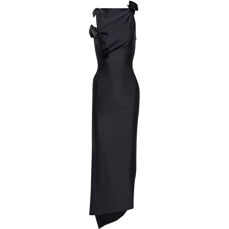 Coperni Asymmetrical flower-detail midi dress