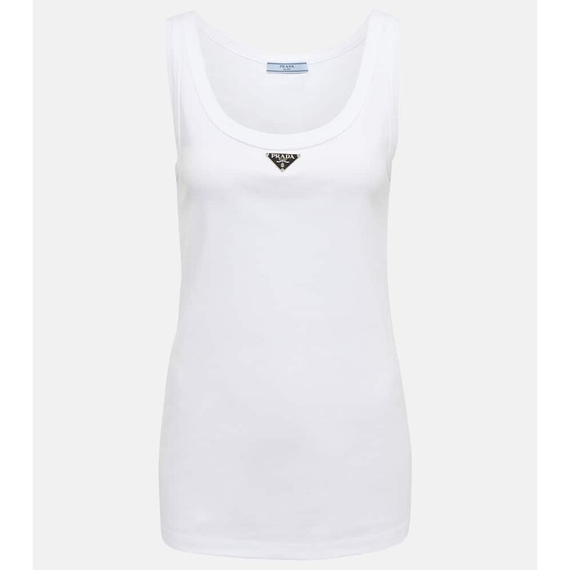 Prada Logo cotton tank top