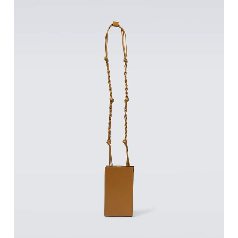 Jil Sander Embossed leather phone pouch