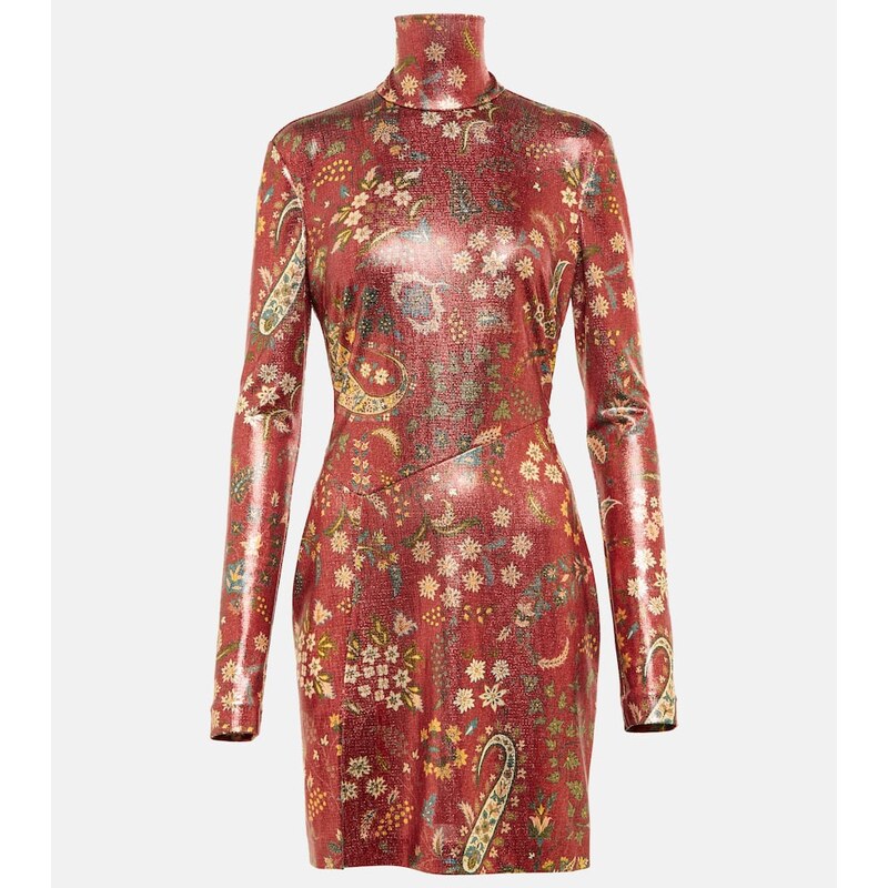 Etro Paisley high neck minidress