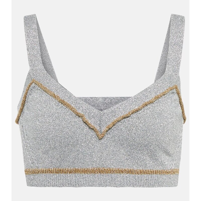 Rabanne Metallic knit crop top