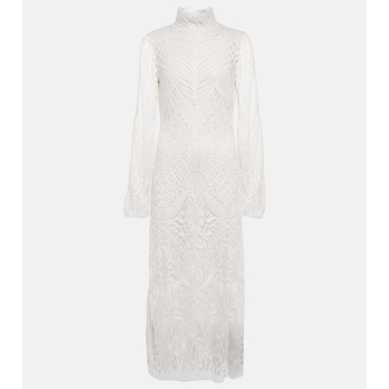 Galvan Bridal Borghese backless lace midi dress