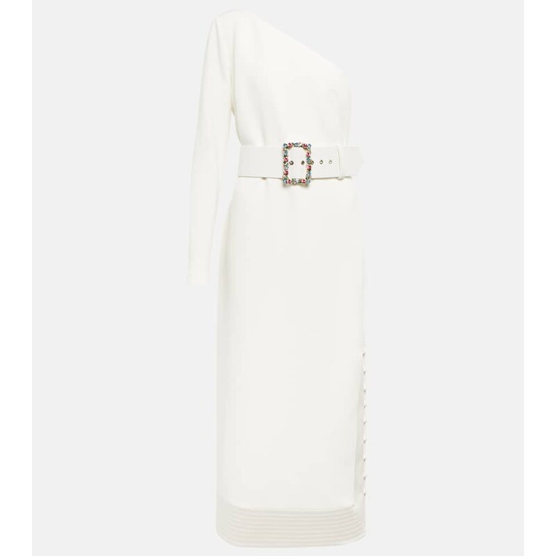 Safiyaa Asymmetrical crÃªpe midi dress