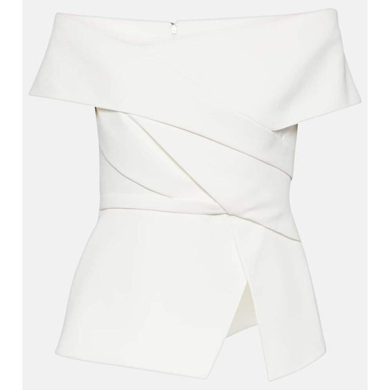 Safiyaa Bridal Eimear off-shoulder crÃªpe top