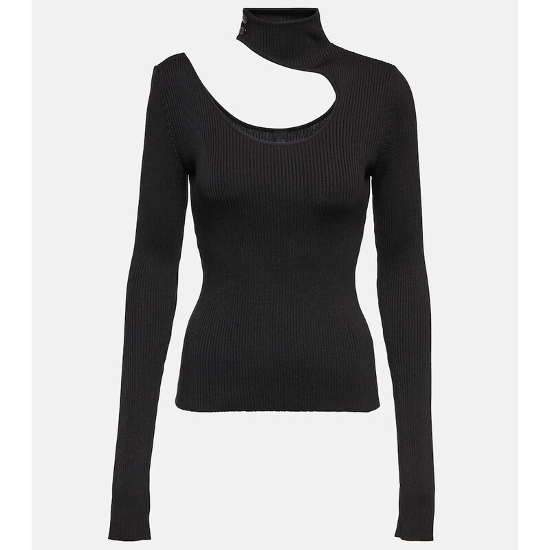 Petar Petrov Fiz cutout ribbed-knit silk top