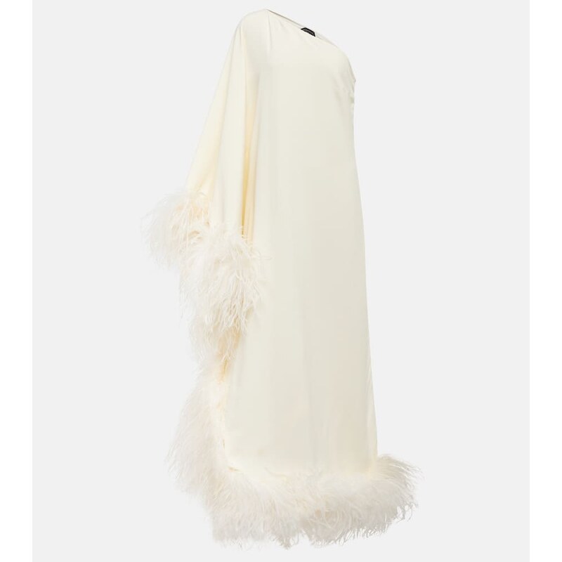 Taller Marmo Ubud feather-trimmed gown