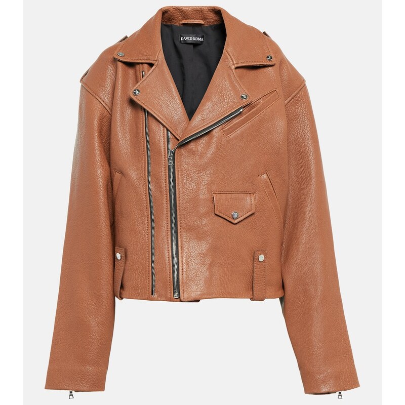 David Koma Oversized leather jacket
