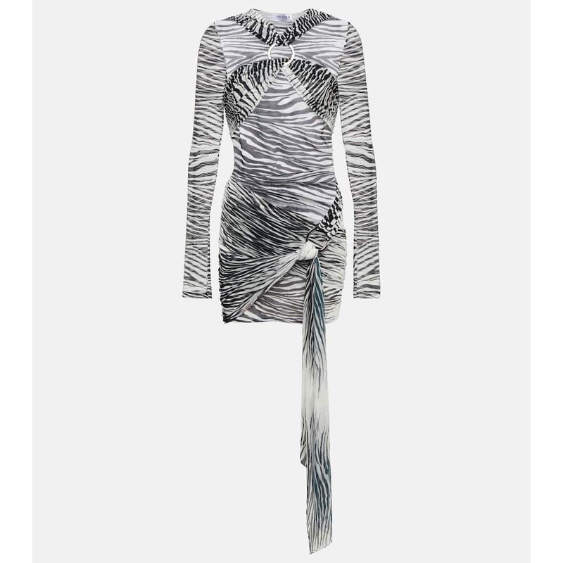 The Attico Fran zebra-print tulle minidress