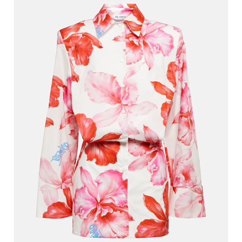 The Attico Margot floral cotton shirt dress