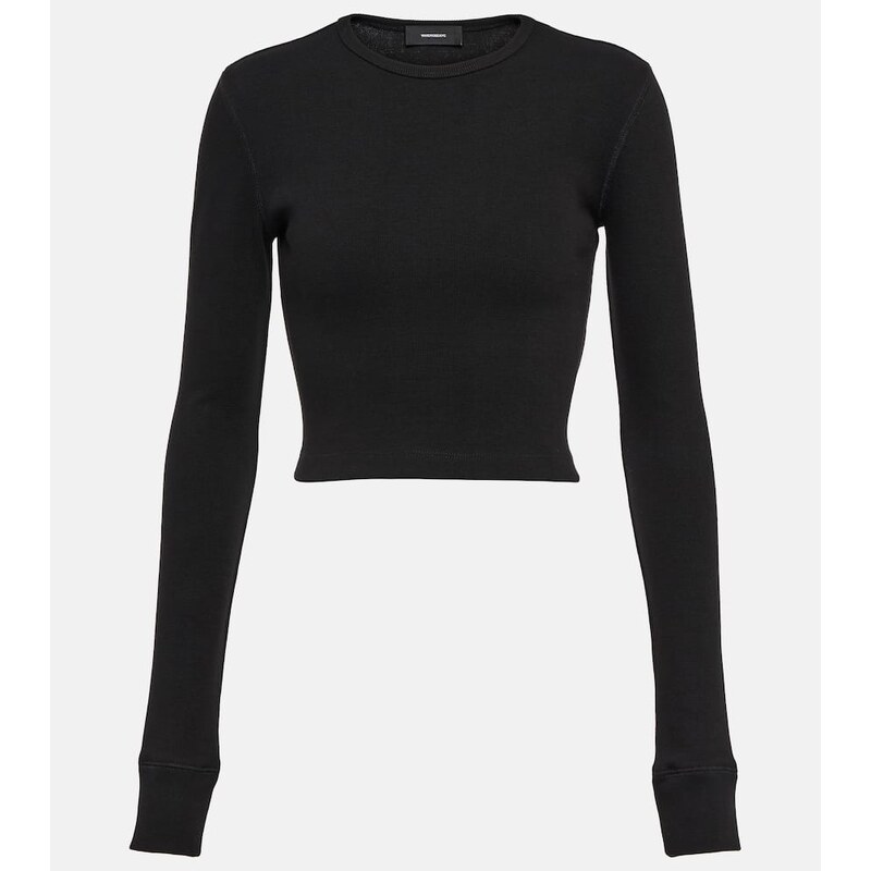Wardrobe.NYC x Hailey Bieber HB cotton-blend jersey crop top