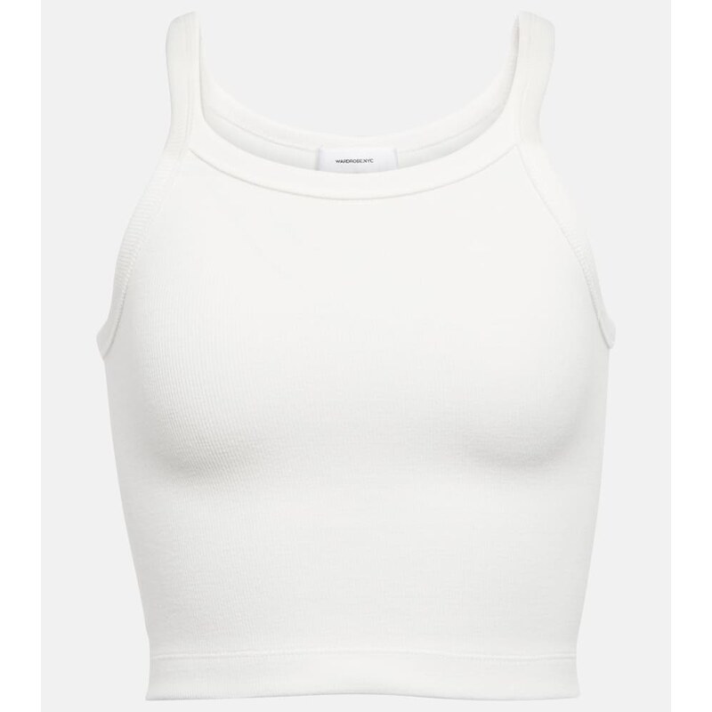 Wardrobe.NYC x Hailey Bieber HB cropped cotton-blend tank top