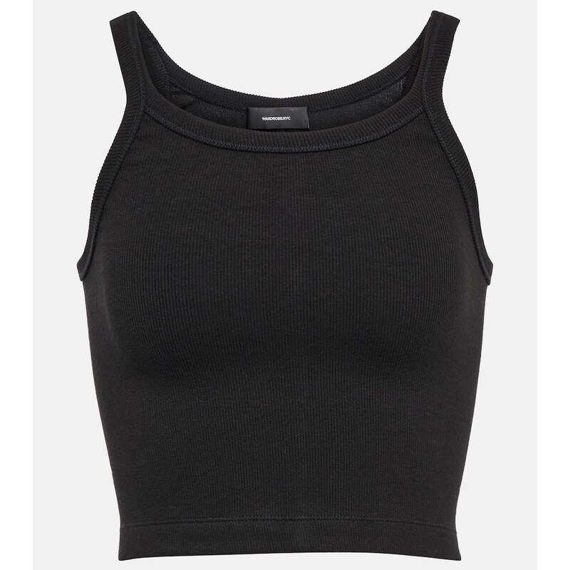 Wardrobe.NYC x Hailey Bieber HB ribbed-knit jersey crop top
