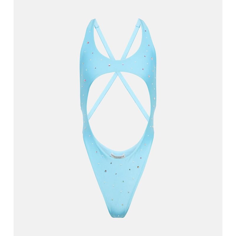 Alessandra Rich Embellished cutout swimsuit