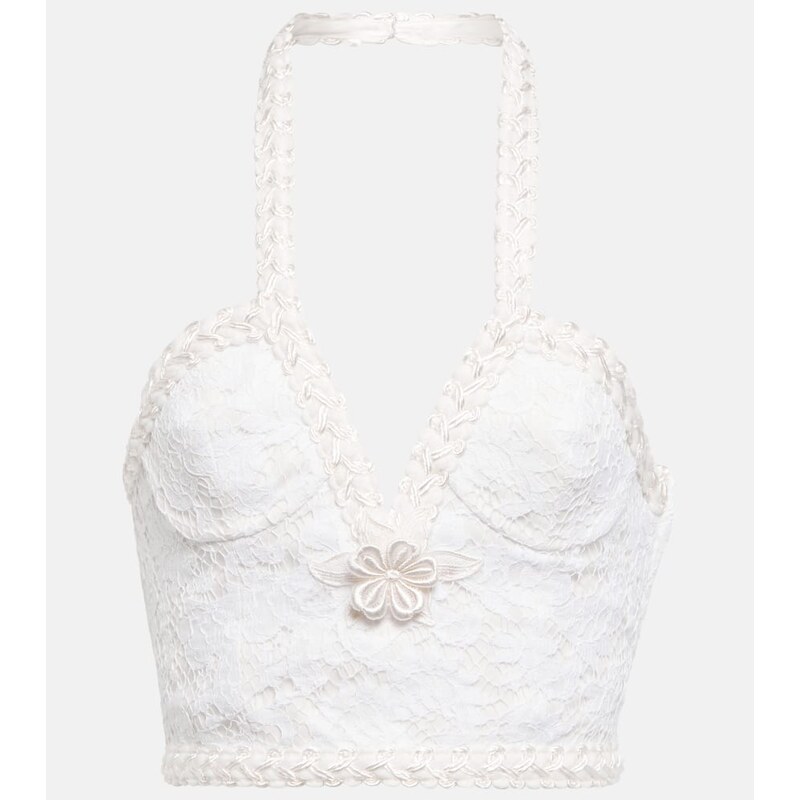 Alessandra Rich Lace bustier halter top