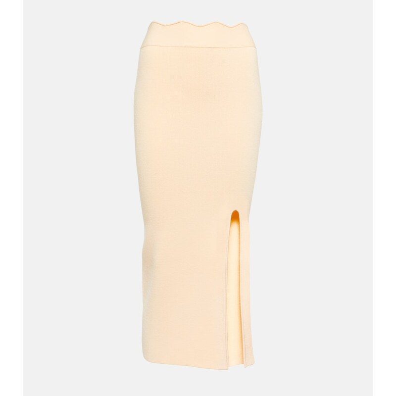 Galvan Delia scalloped midi skirt