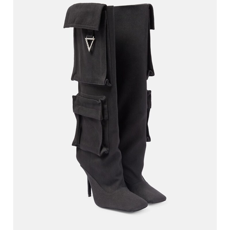 The Attico Sienna canvas knee-high boots