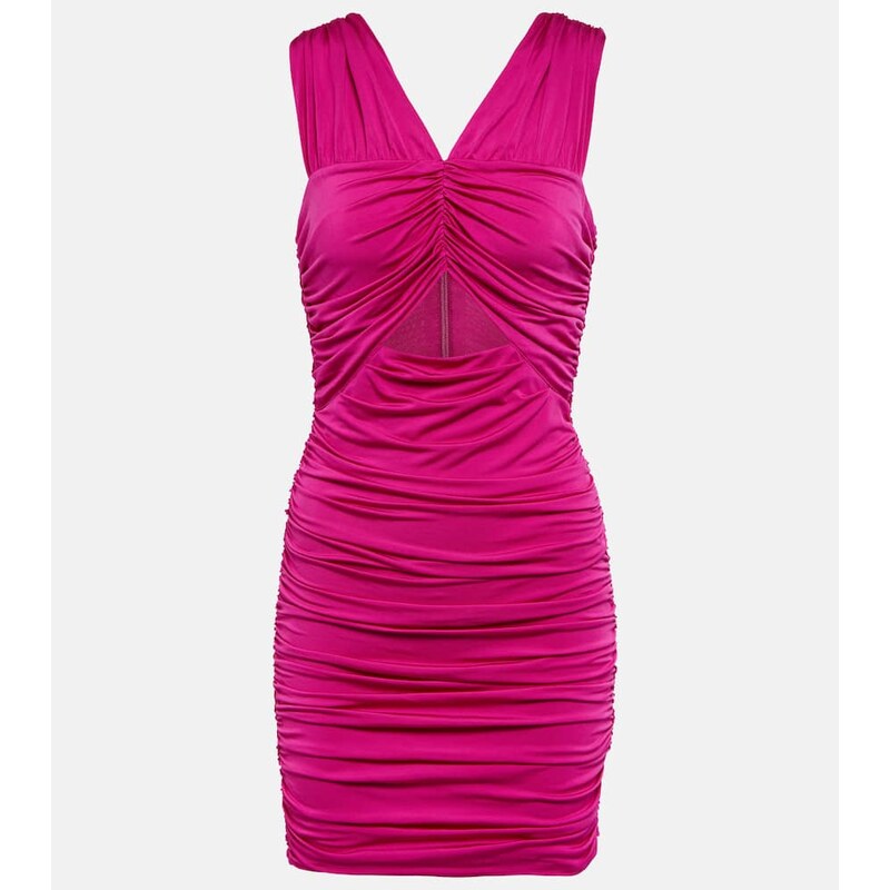 LoveShackFancy Bayana ruched cutout minidress