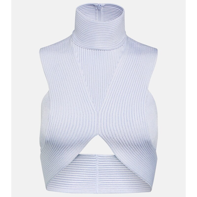 Alaïa Ribbed-knit crop top