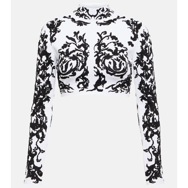 Alaïa Calligraphy jacquard crop top