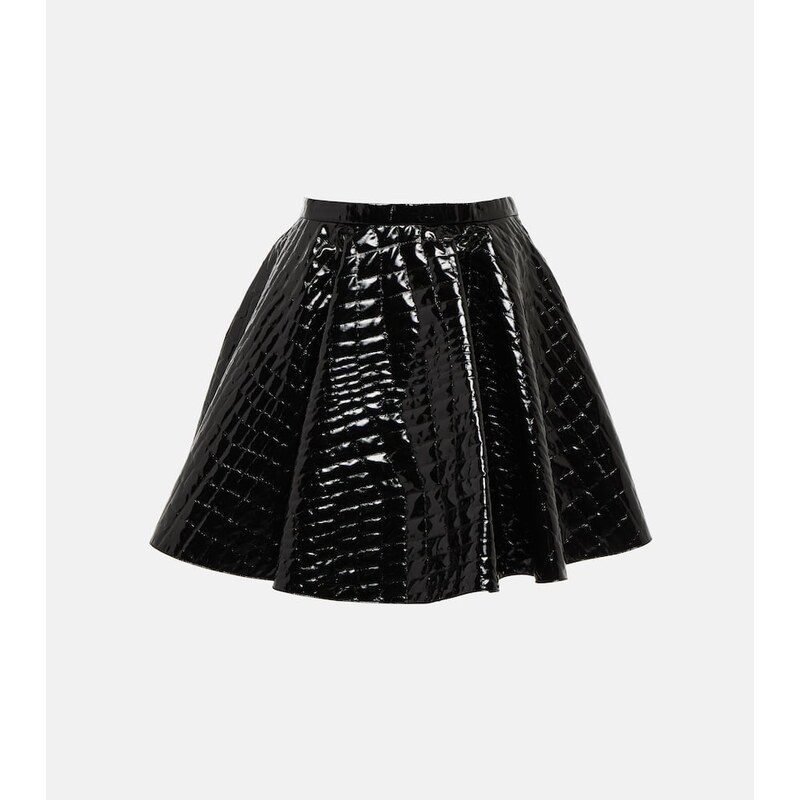 Alaïa Pleated croc-effect miniskirt
