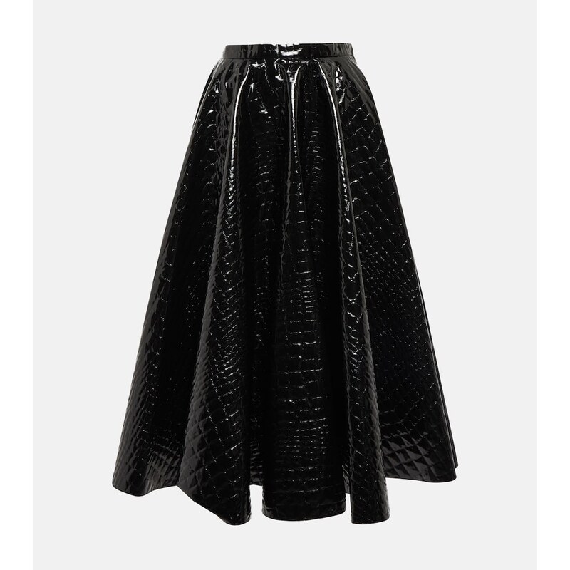 Alaïa Croc-effect midi skirt