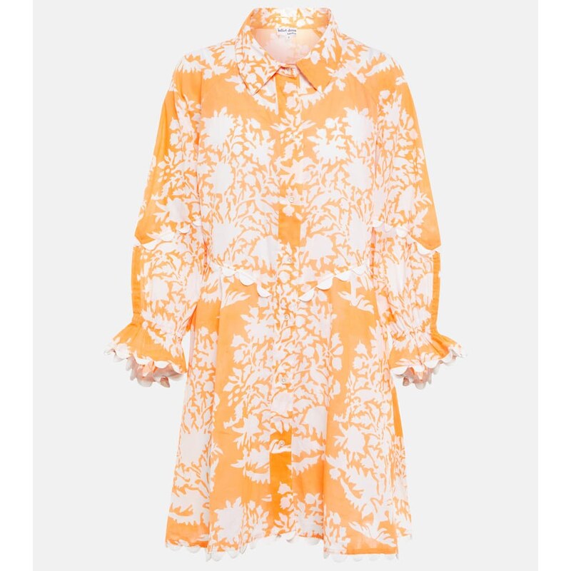 Juliet Dunn Floral embroidered cotton minidress