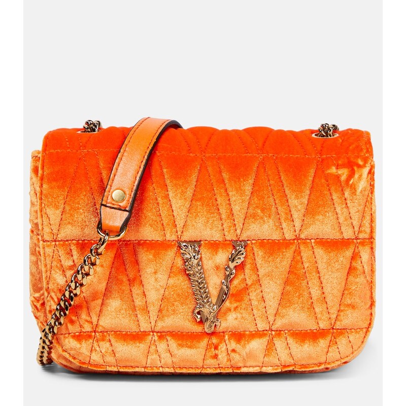 Malá vlnitá kabelka Versace Virtus v barvě Orange-Oro