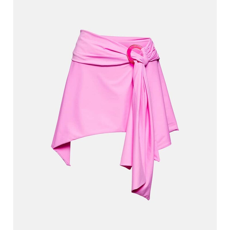 The Attico Asymmetric lycra miniskirt