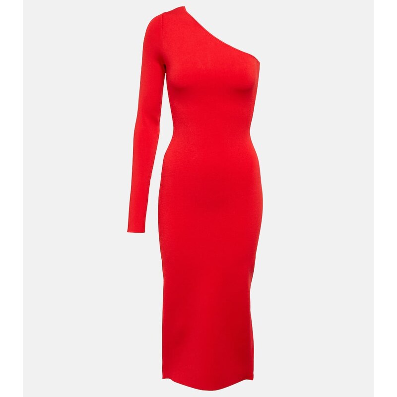 Victoria Beckham VB one-shoulder knit midi dress