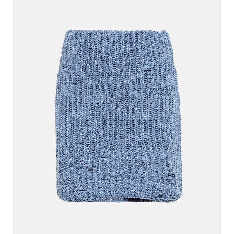 JW Anderson Distressed cotton-blend miniskirt