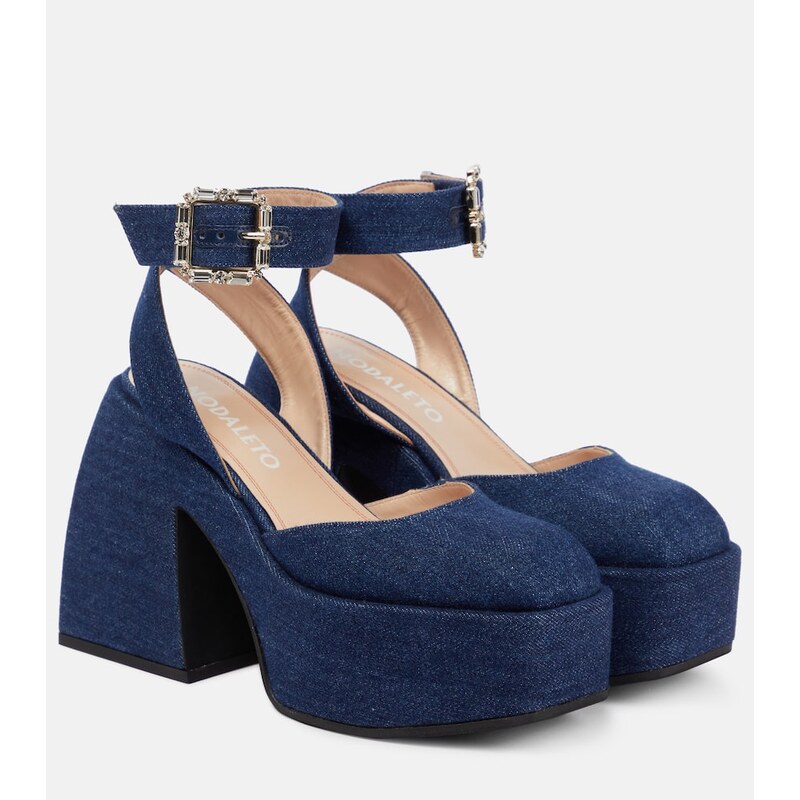 Nodaleto Bulla Sofia denim platform pumps