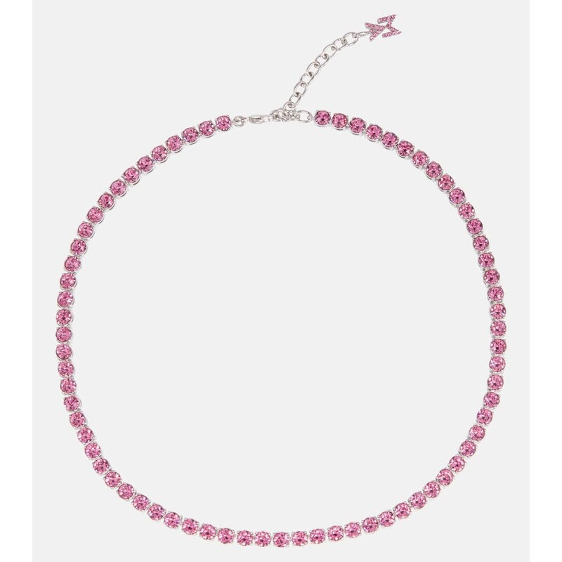 Amina Muaddi Tennis crystal-embellished necklace