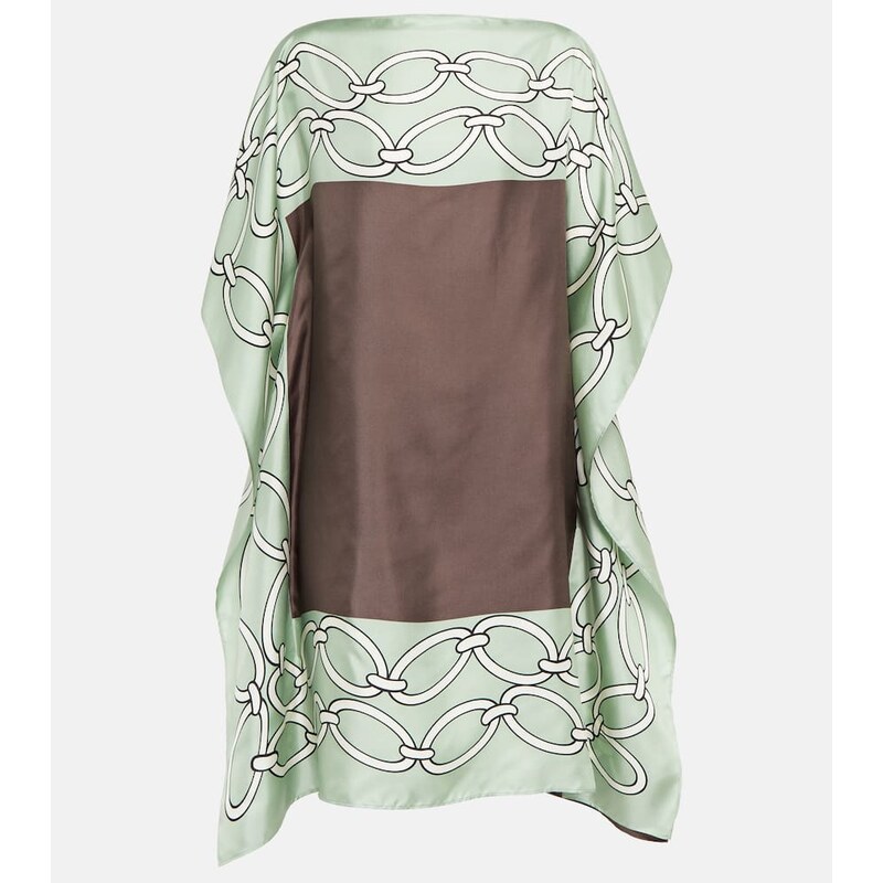 Valentino Chain-print silk kaftan dress