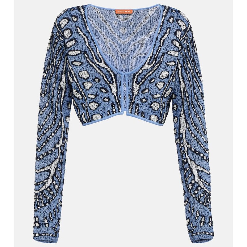 Altuzarra Damisi jacquard knit cropped cardigan