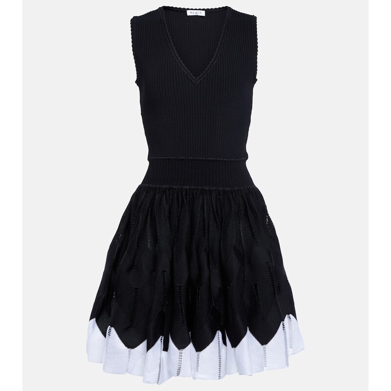 Alaïa V-krátké šaty v barvě černá a bílá