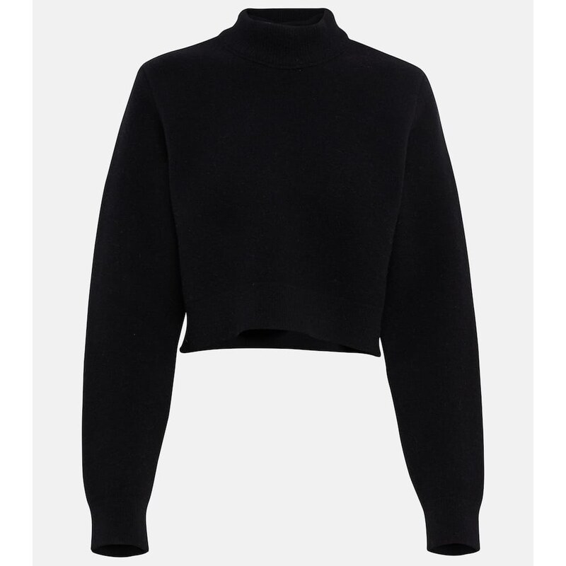 Alaïa Cropped virgin wool turtleneck sweater