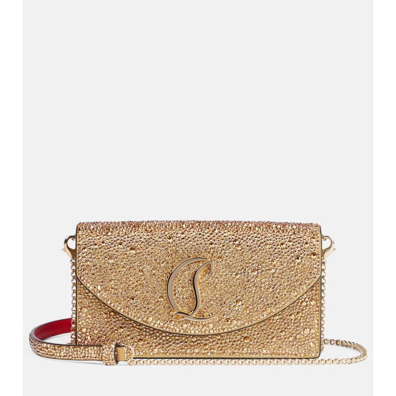 Christian Louboutin Loubi54 Small embellished leather clutch