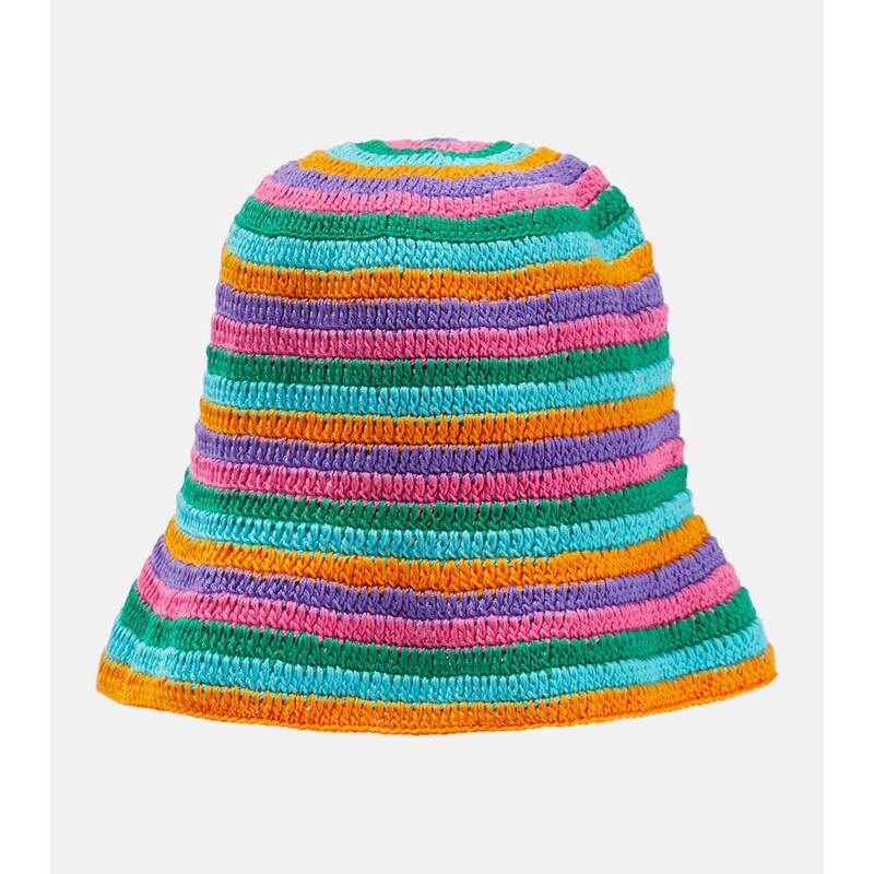 Anna Kosturova Striped crochet bucket hat