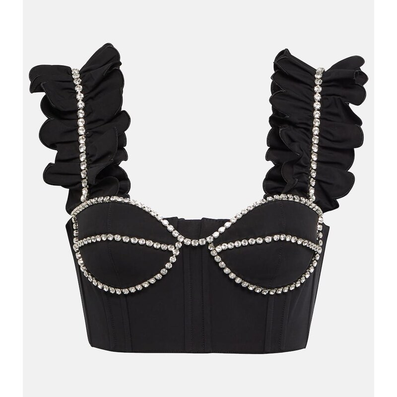 Area Embellished cotton bustier top