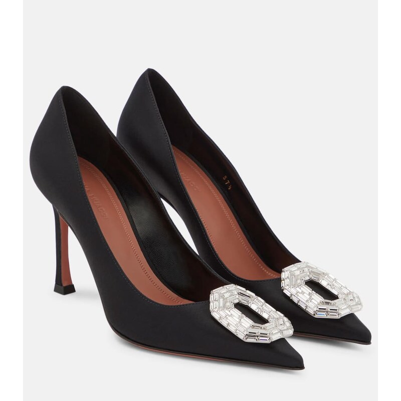 Amina Muaddi Camelia satin pumps