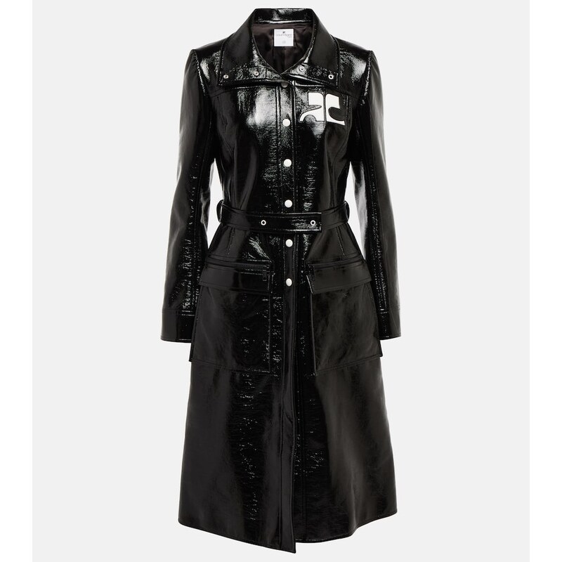 Courrèges Logo cotton-blend trench coat