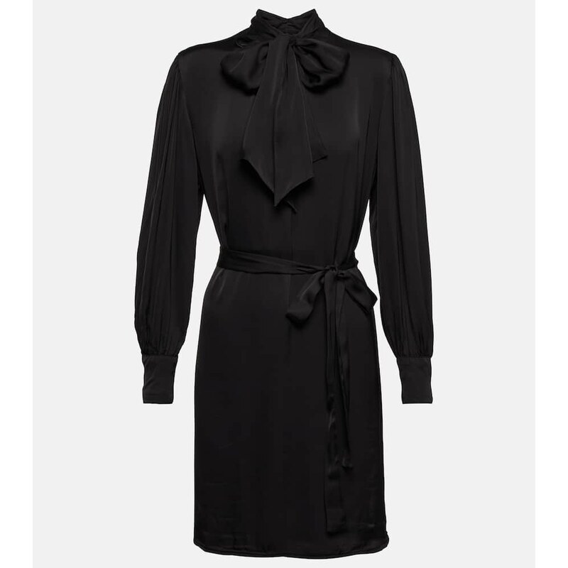 Velvet Evelyn satin shirt mini dress