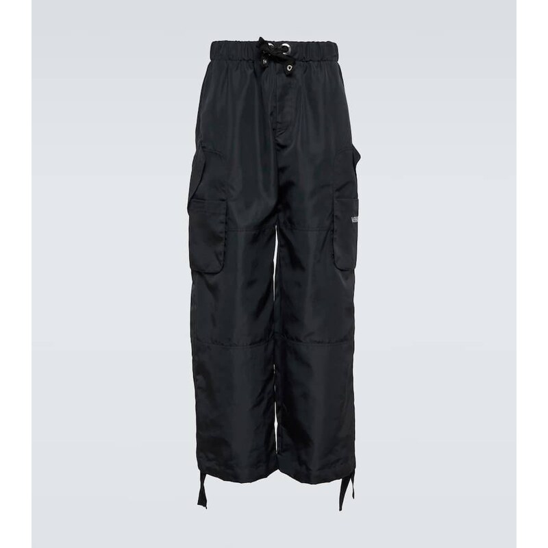 Pánské kalhoty Versace Technical wide-leg cargo pants v barvě černá