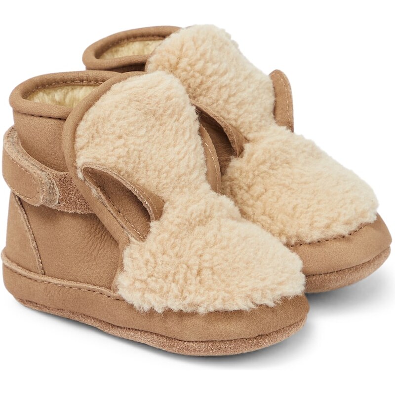 Donsje Baby Richy teddy-trimmed leather booties